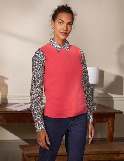 Cashmere Knitted Tank Top-Coral-4