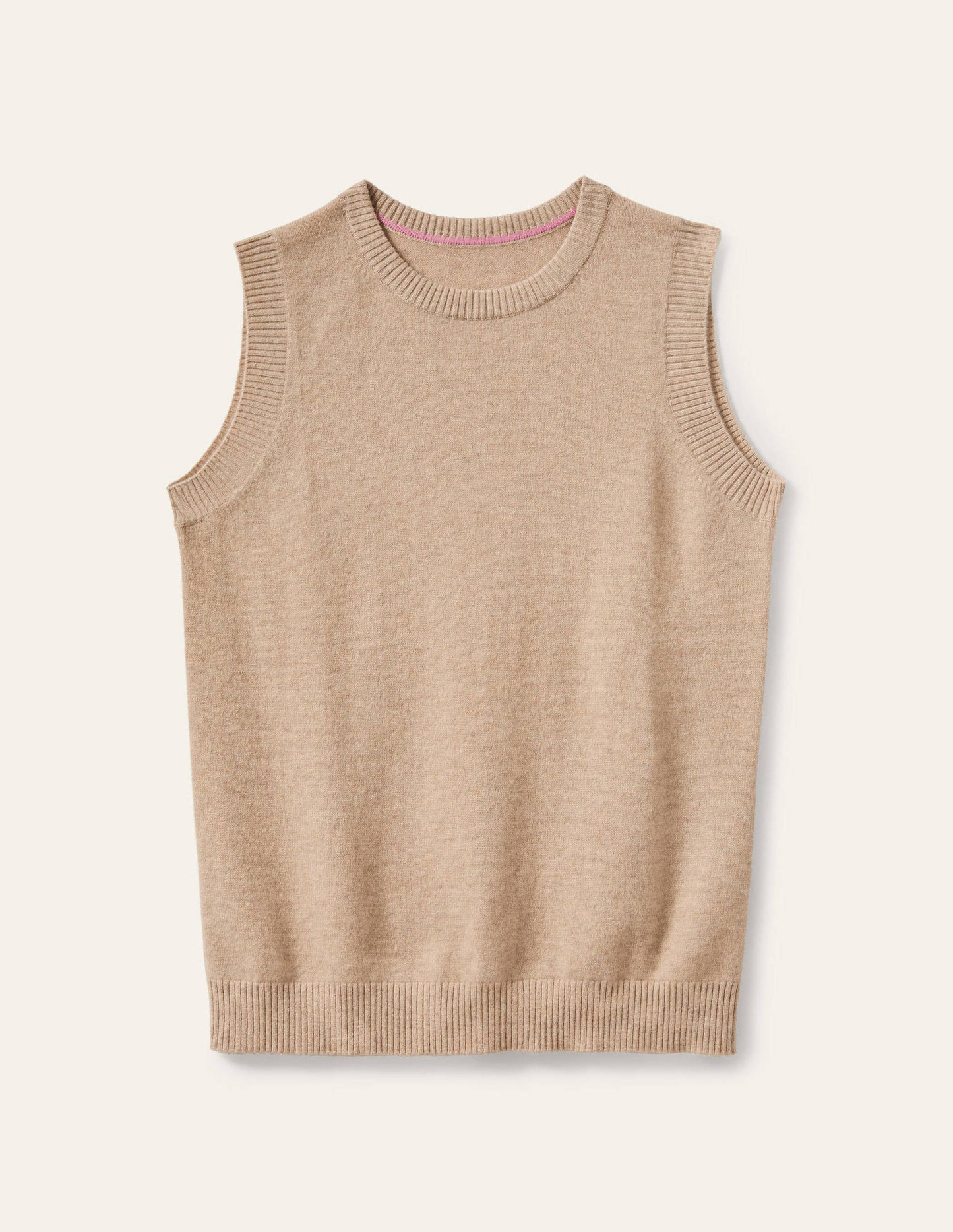 Cashmere Knitted Tank Top-Chinchilla Melange