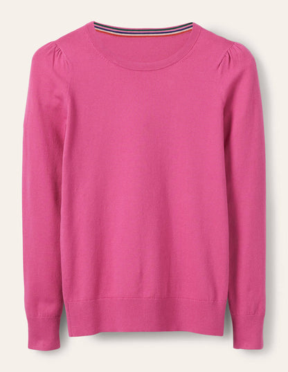 Cotton Crew Neck Jumper-Candy Pink-5
