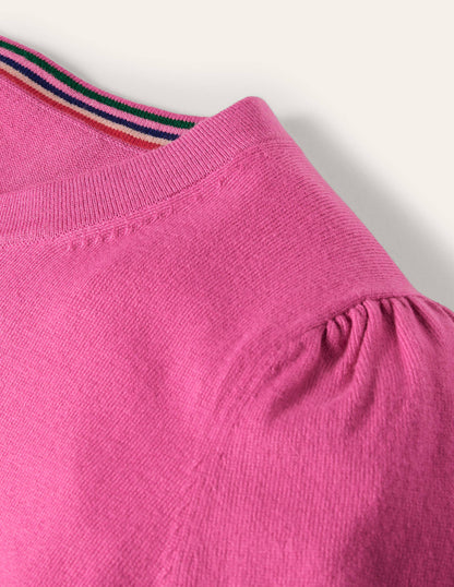Cotton Crew Neck Jumper-Candy Pink-6