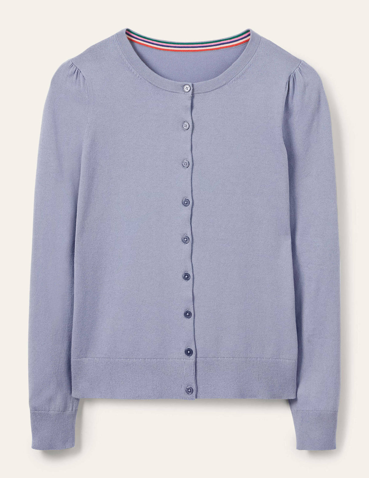 Cotton Crew Neck Cardigan-River - Image 6