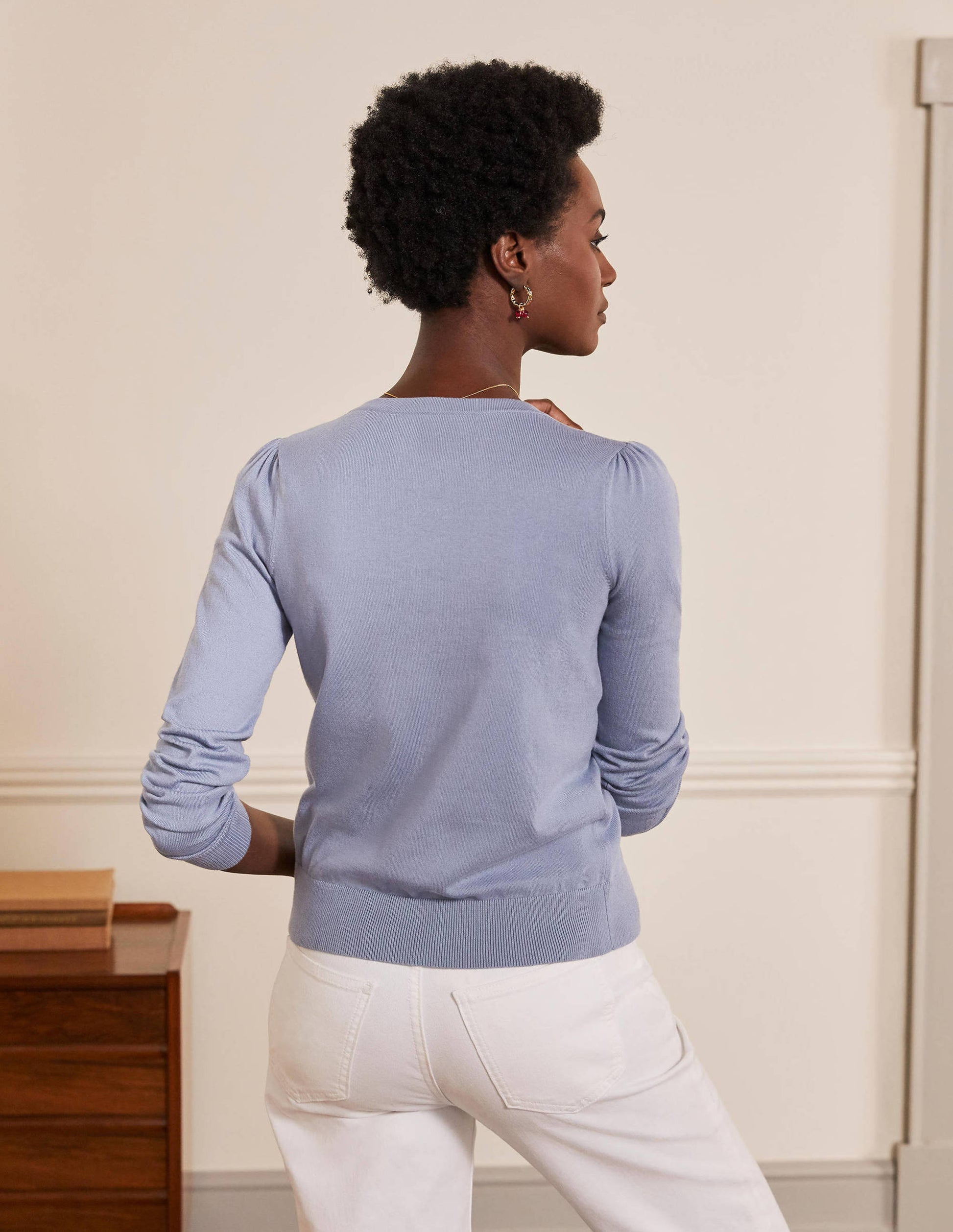 Cotton Crew Neck Cardigan-River-3