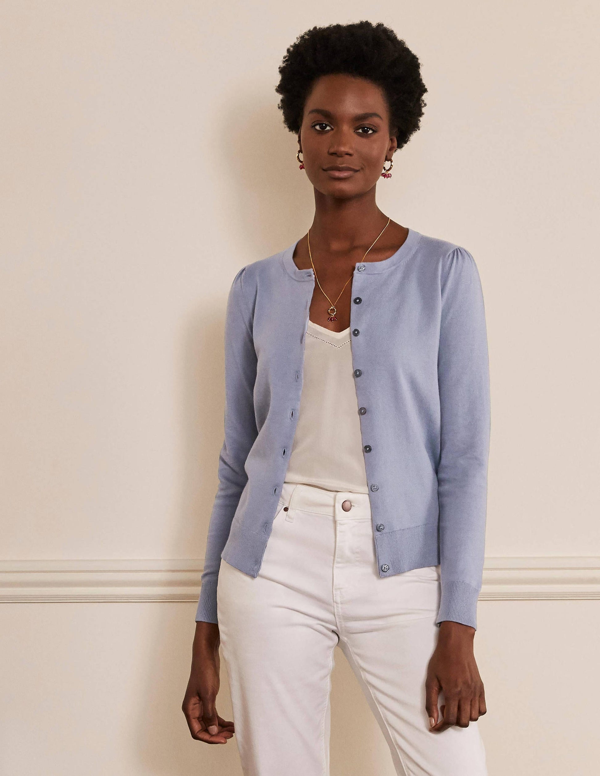 Cotton Crew Neck Cardigan-River-5