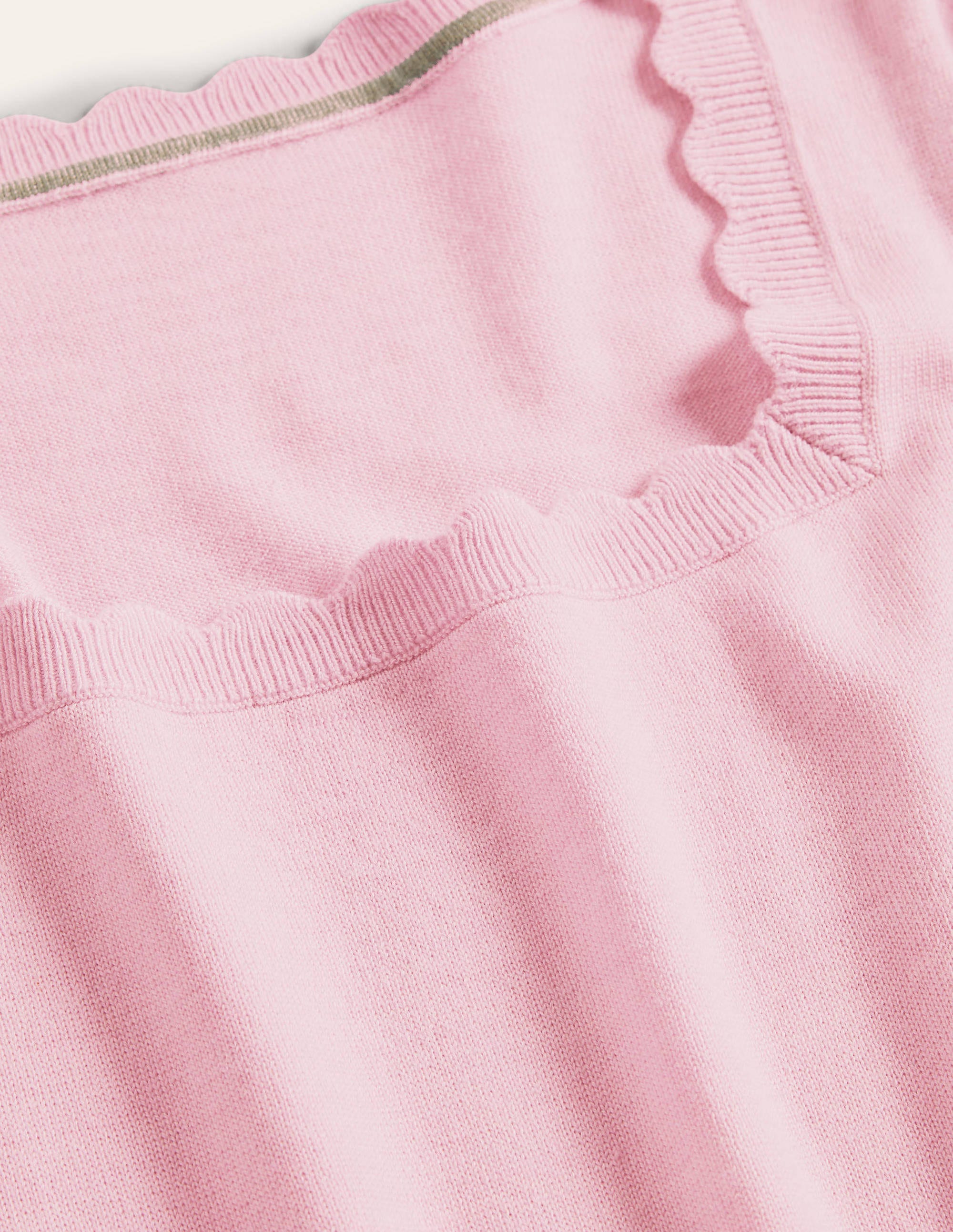 Merino Scallop Knitted Top-Coconut Ice - Image 6