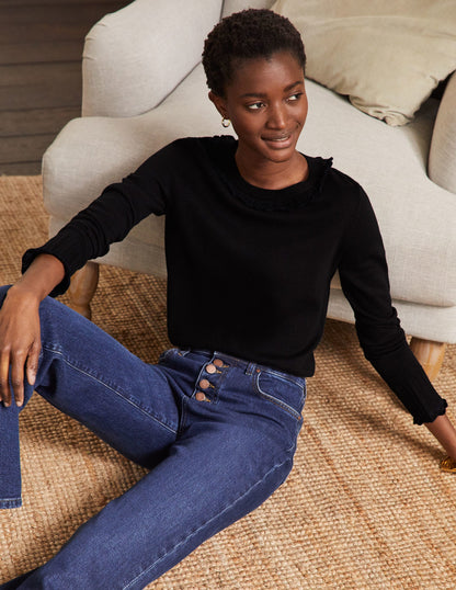Aimee Pointelle Jumper-Black-1