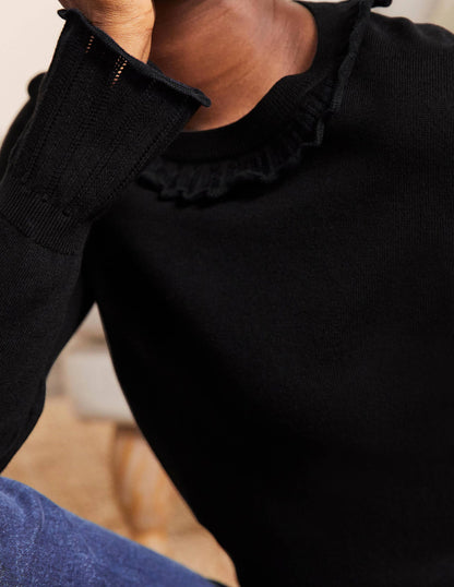 Aimee Pointelle Jumper-Black-2