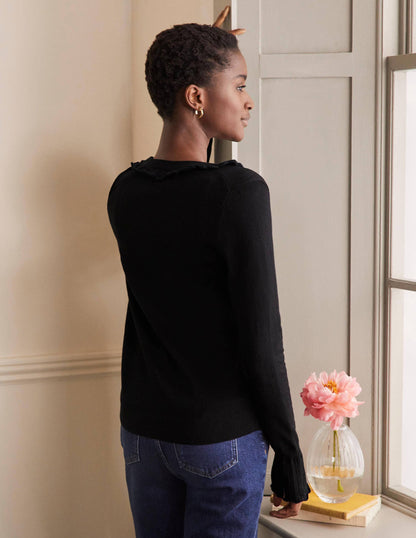 Aimee Pointelle Jumper-Black-3