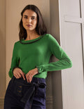 Aimee Pointelle Jumper-Conifer