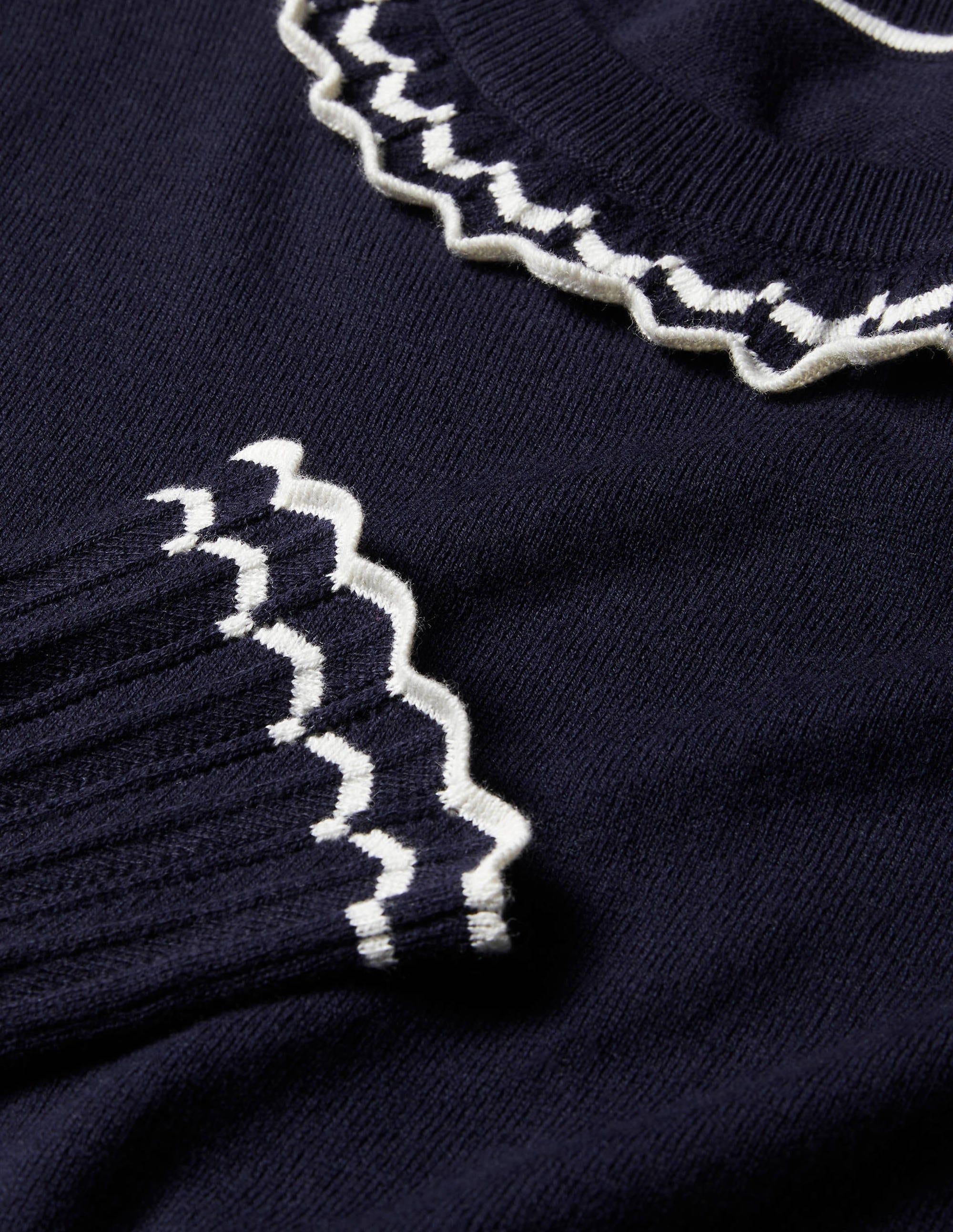 Aimee Pointelle Jumper-Navy - Image 6