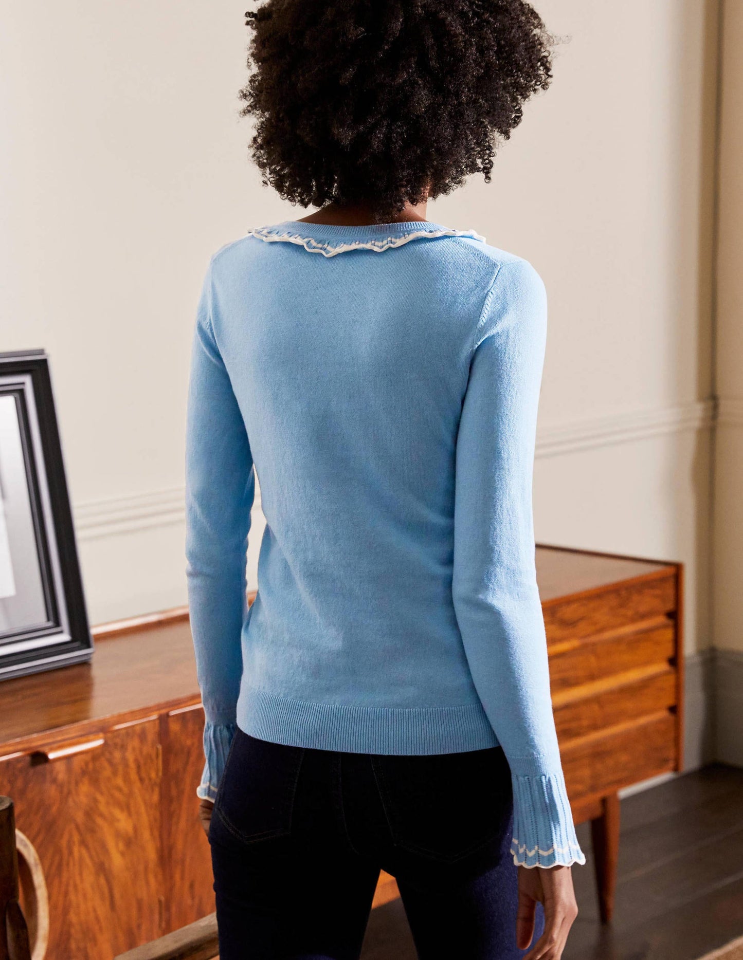 Aimee Pointelle Jumper-Frosted Blue