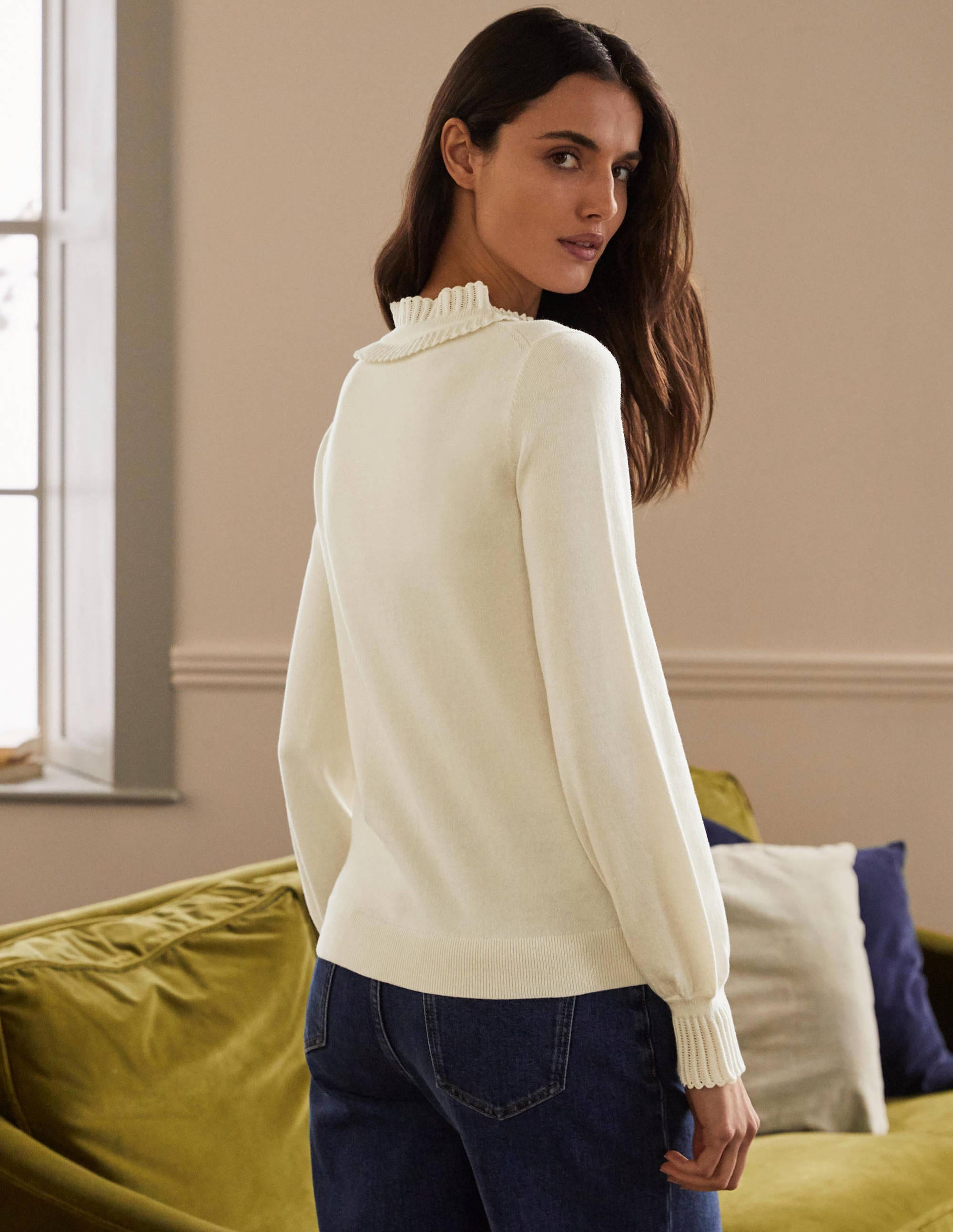 Frederica Pointelle Cardigan-Ivory - Image 3