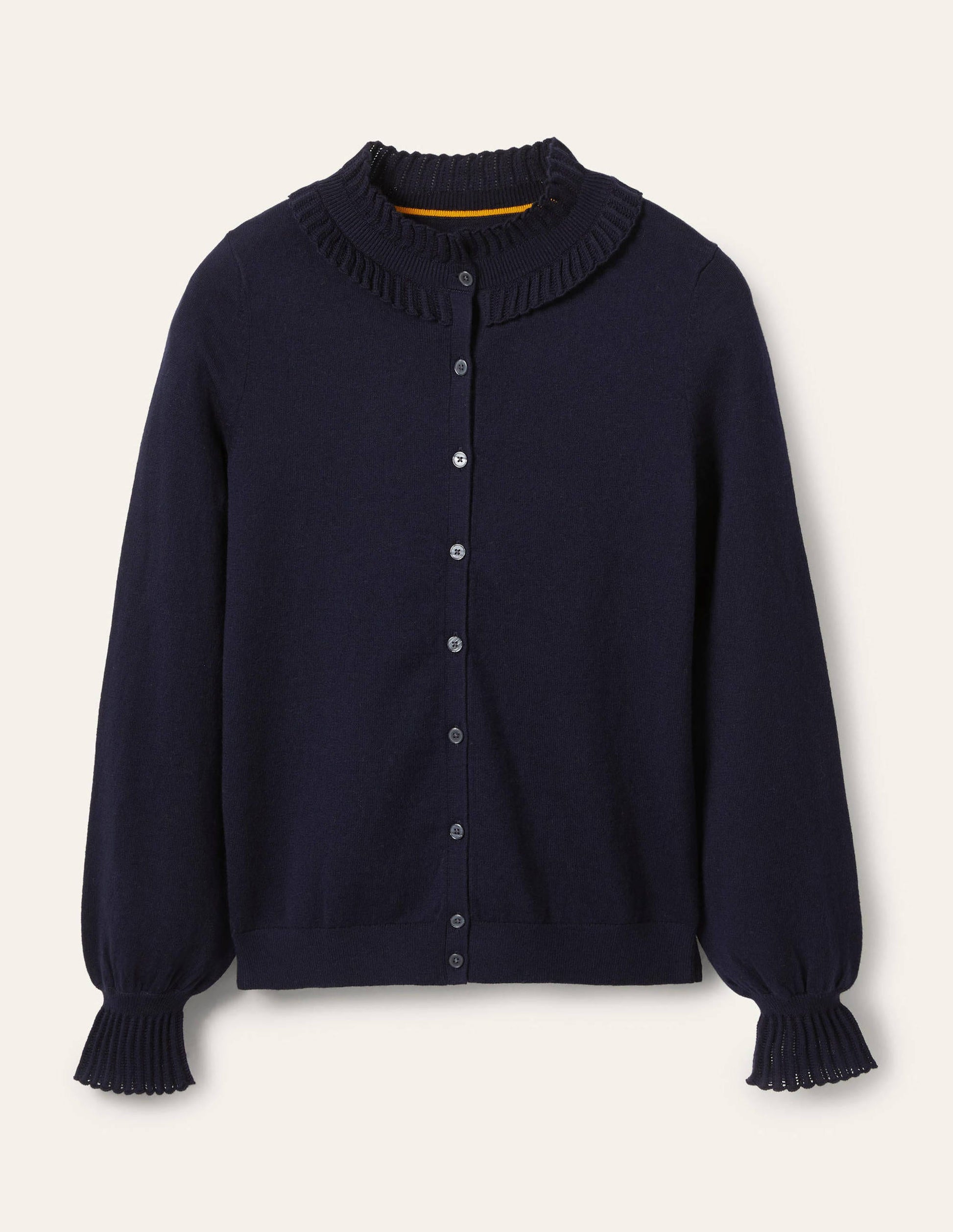 Frederica Pointelle Cardigan-Navy-5
