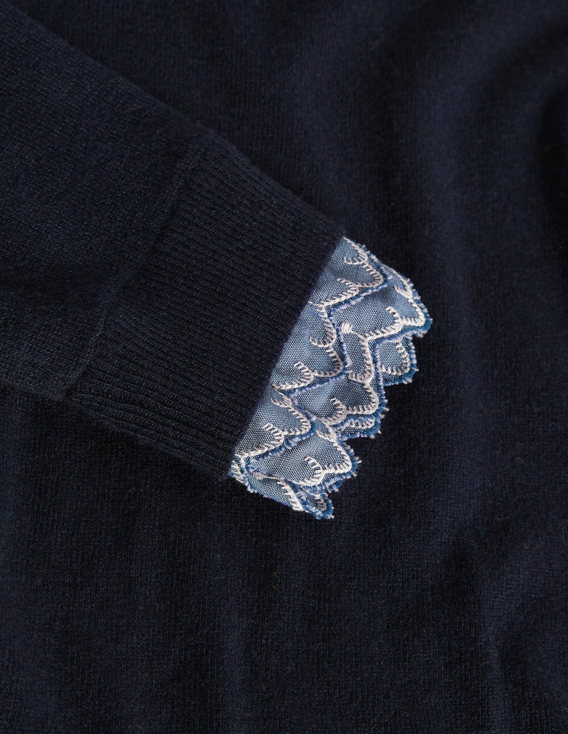 Lydia Woven Frill Jumper-Navy-6
