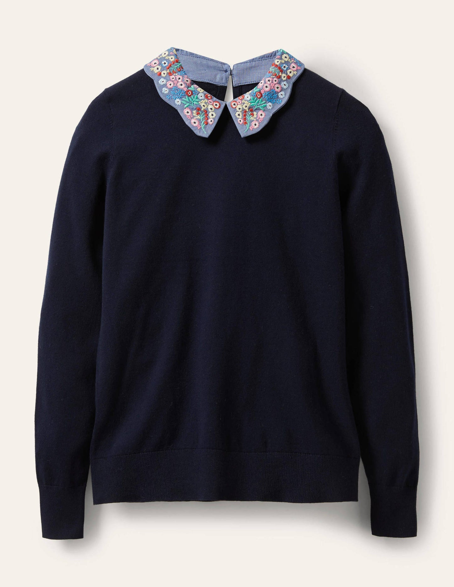 Colette Collar Jumper-Navy
