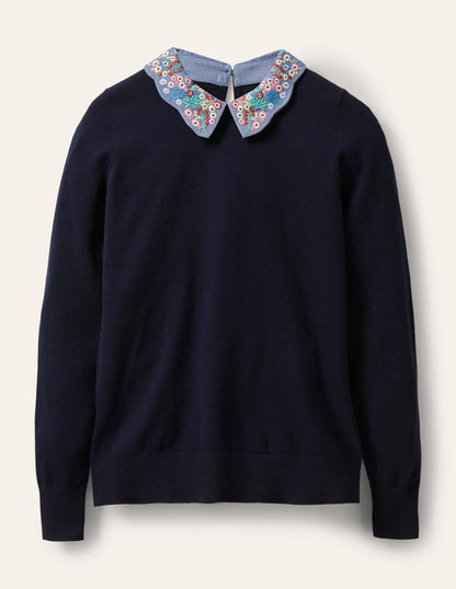 Colette Collar Jumper-Navy-5