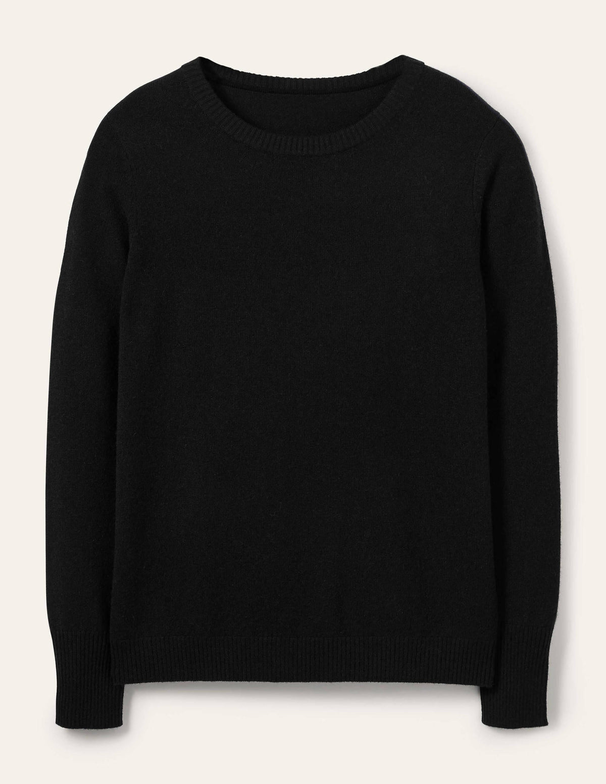 Cashmere Crew Neck Jumper-Black - Image 5