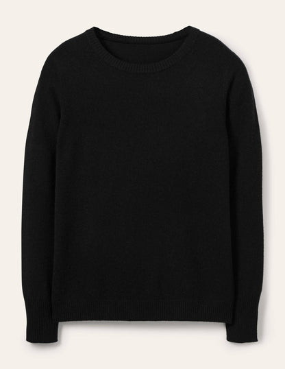 Cashmere Crew Neck Jumper-Black-5