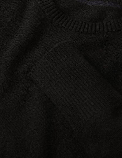 Cashmere Crew Neck Jumper-Black-6