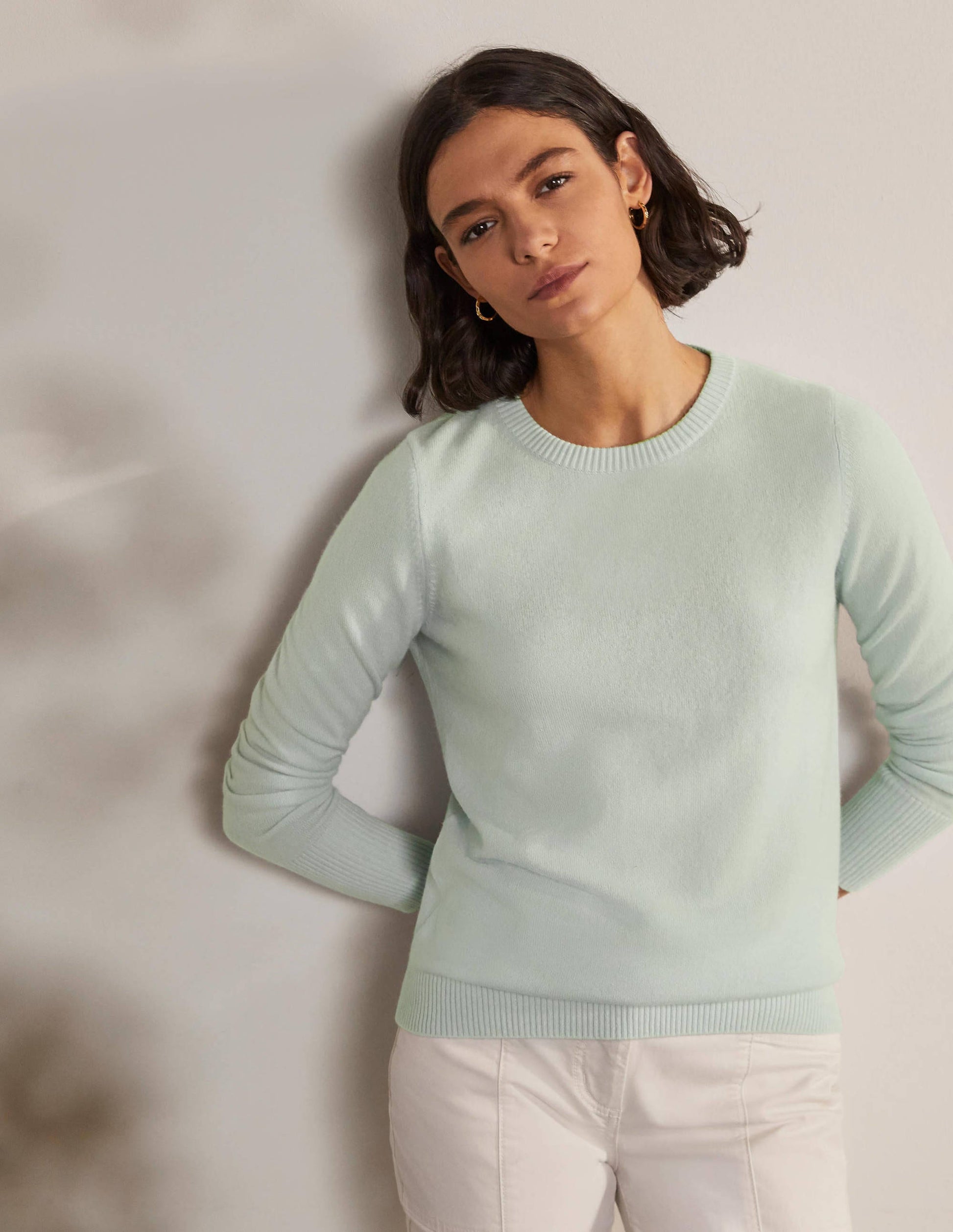 Cashmere Crew Neck Jumper-Mint Blue-1
