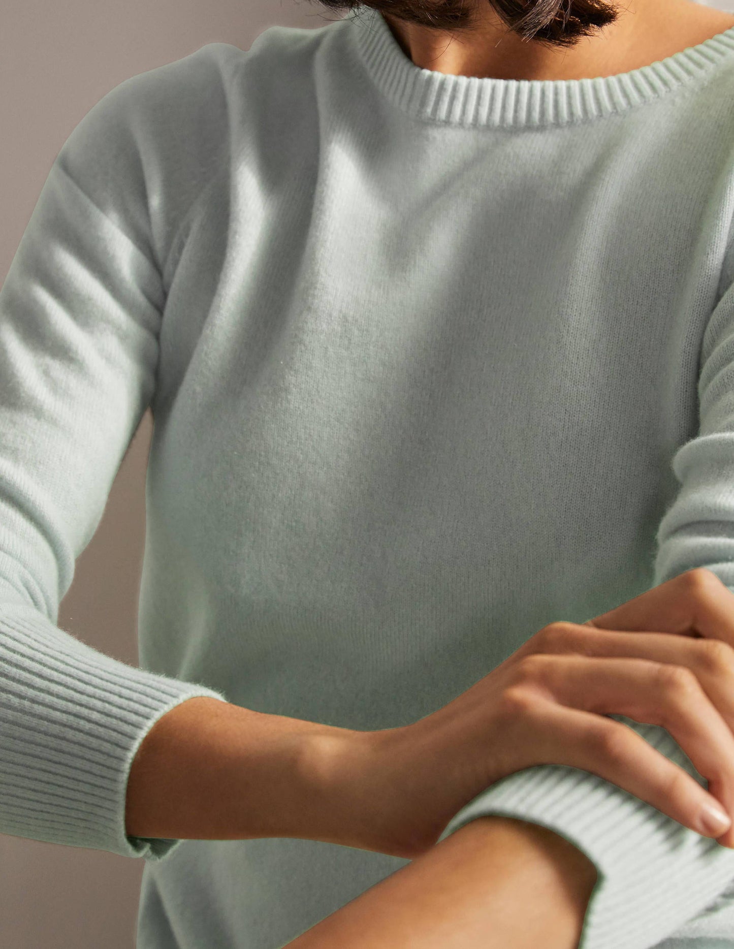 Cashmere Crew Neck Jumper-Mint Blue