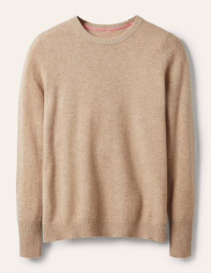 Cashmere Crew Neck Jumper-Chinchilla Melange-5