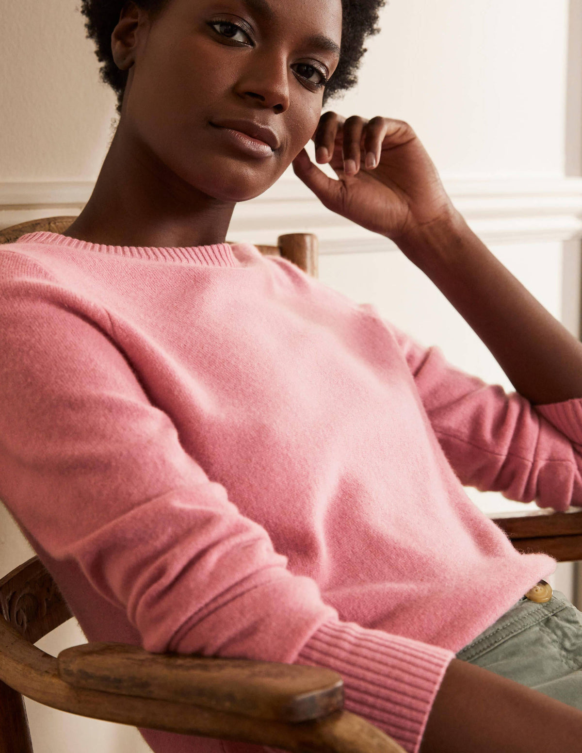 Cashmere Crew Neck Jumper-Formica Pink - Image 2