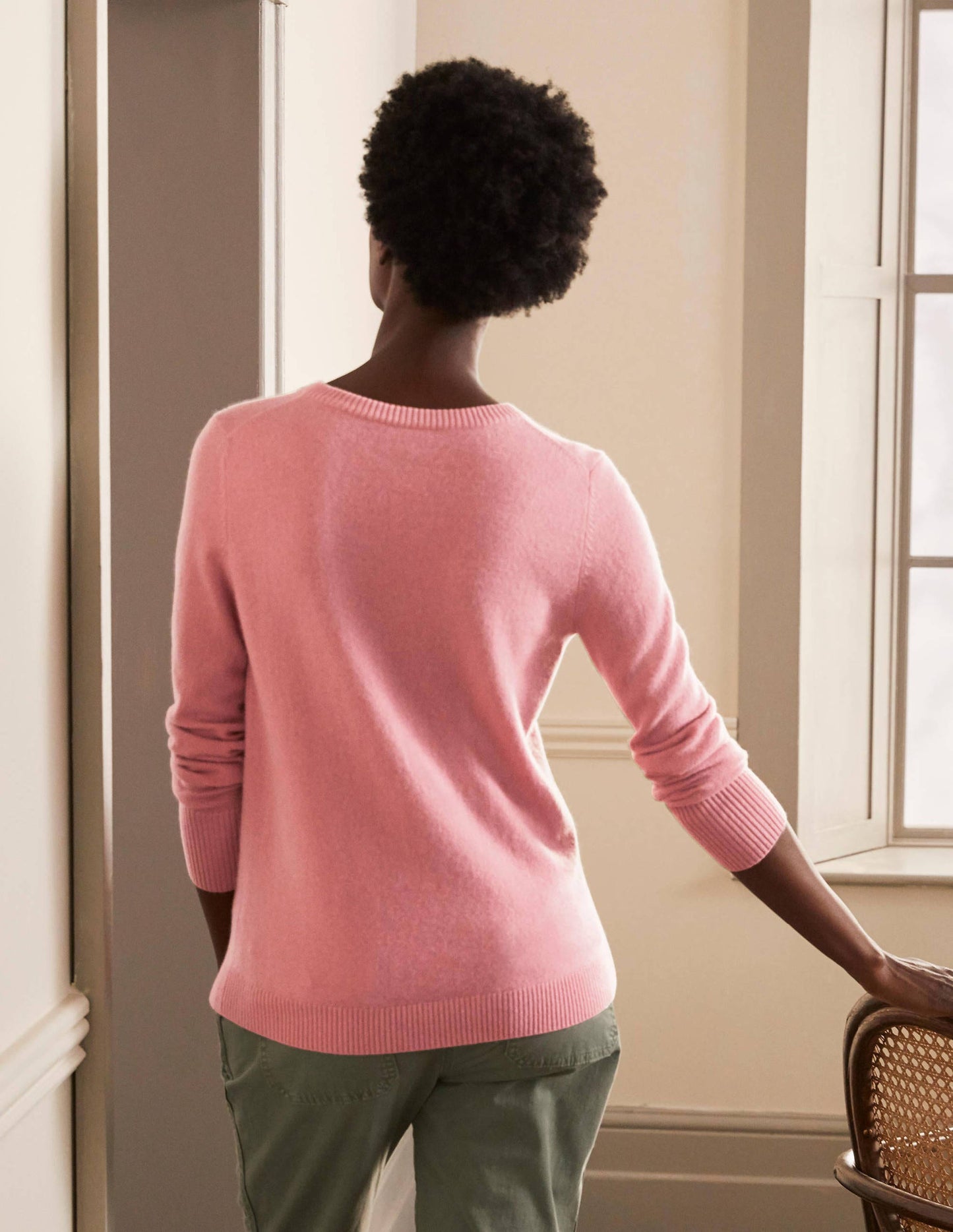 Cashmere Crew Neck Jumper-Formica Pink