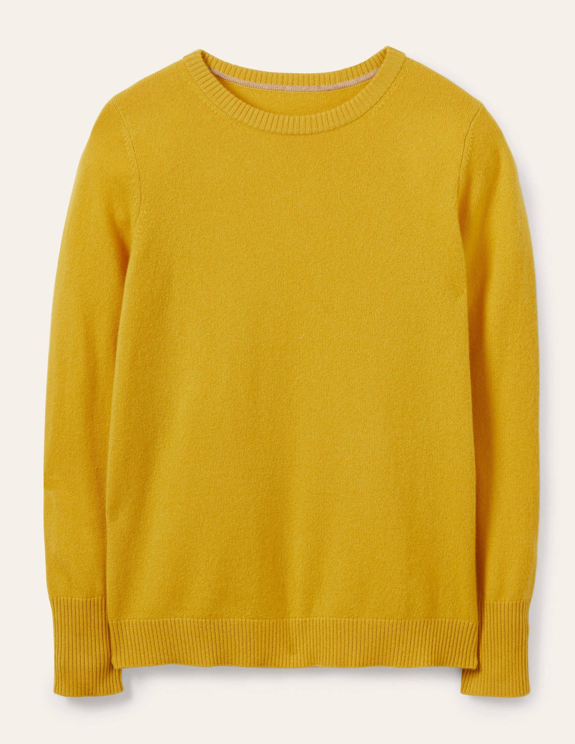 Cashmere Crew Neck Jumper-Citrine Yellow - Image 5