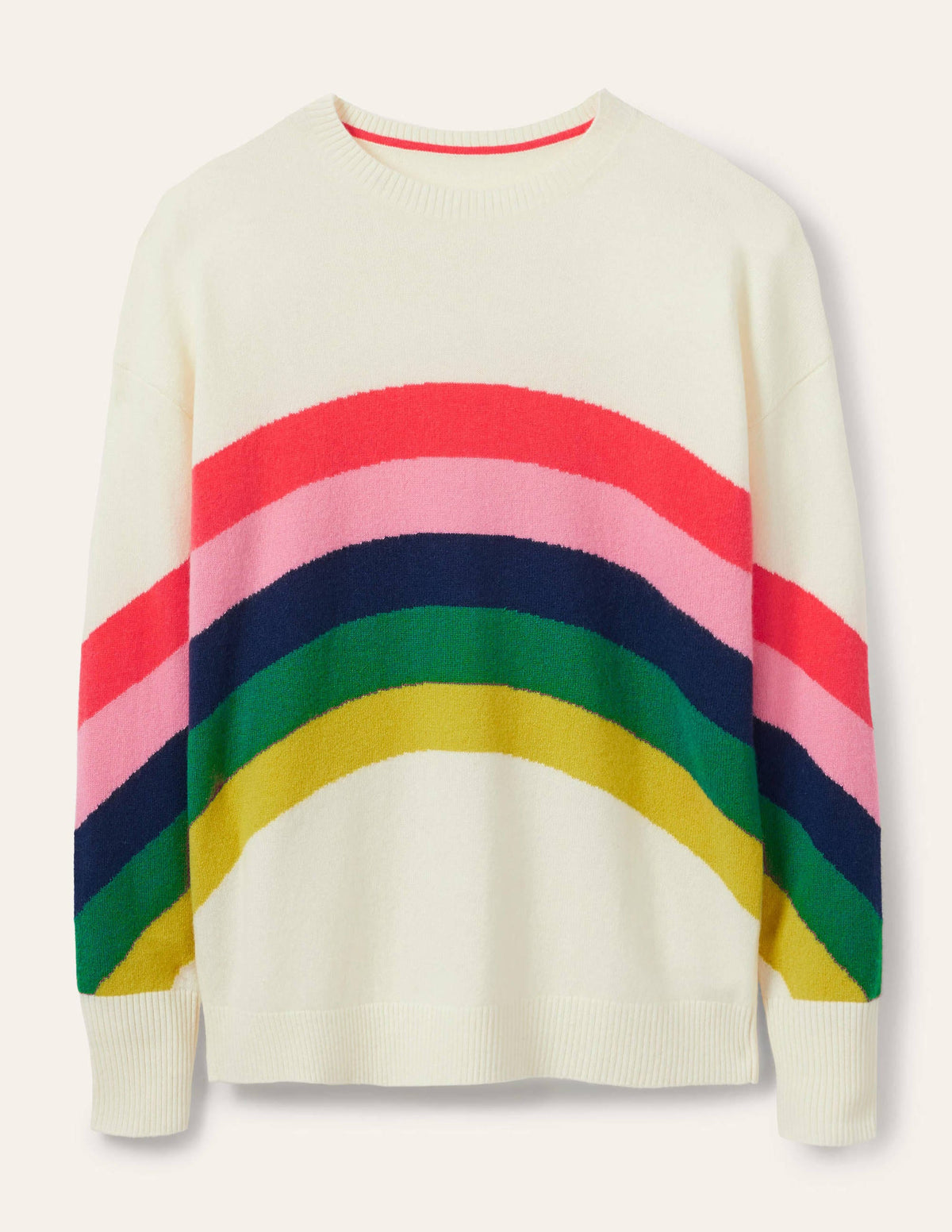 Margot Cashmere Jumper-Ivory/Rainbow Stripe - Image 6