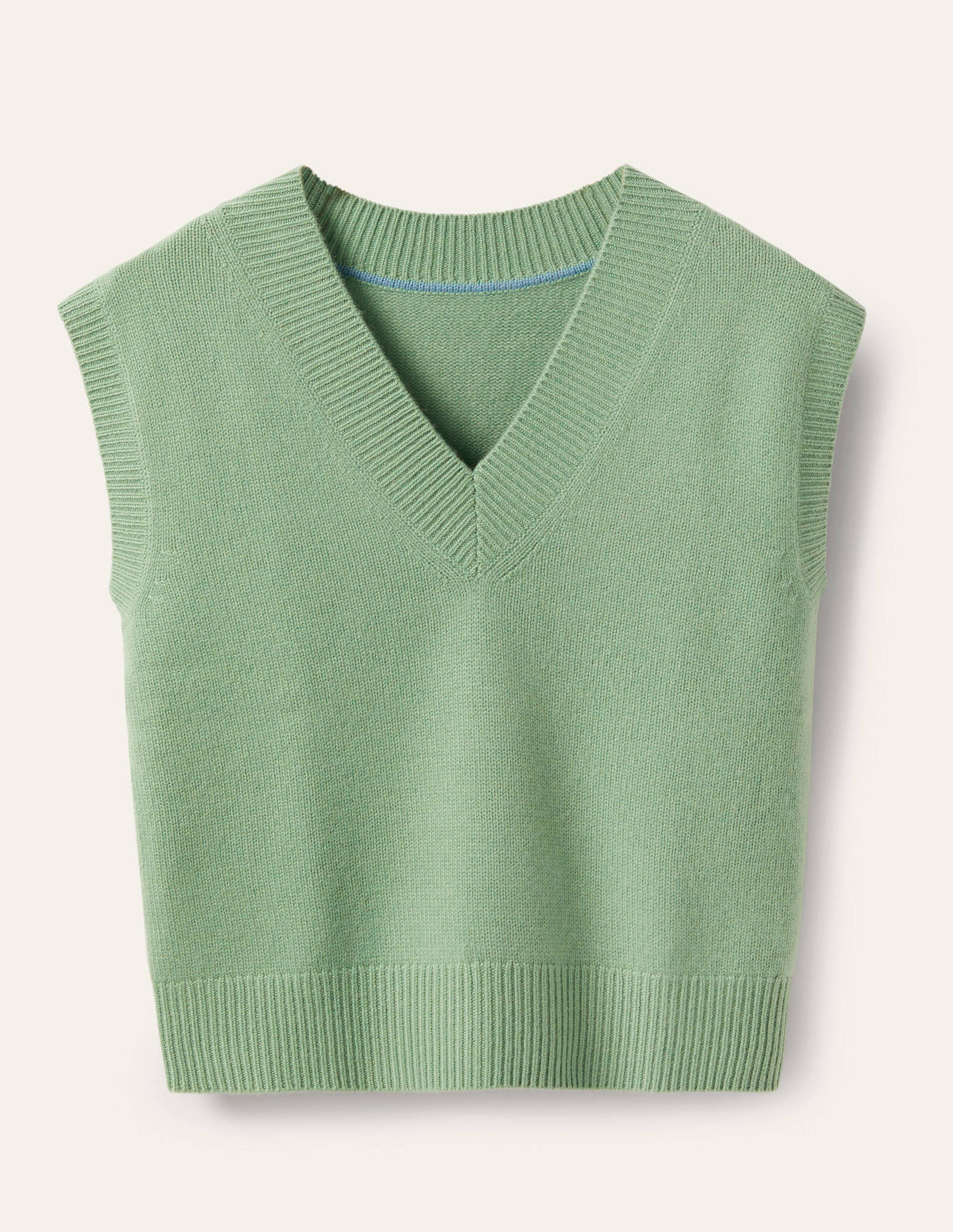 Cashmere Relaxed Tank Top-Peridot Green - Image 5