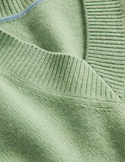 Cashmere Relaxed Tank Top-Peridot Green-6