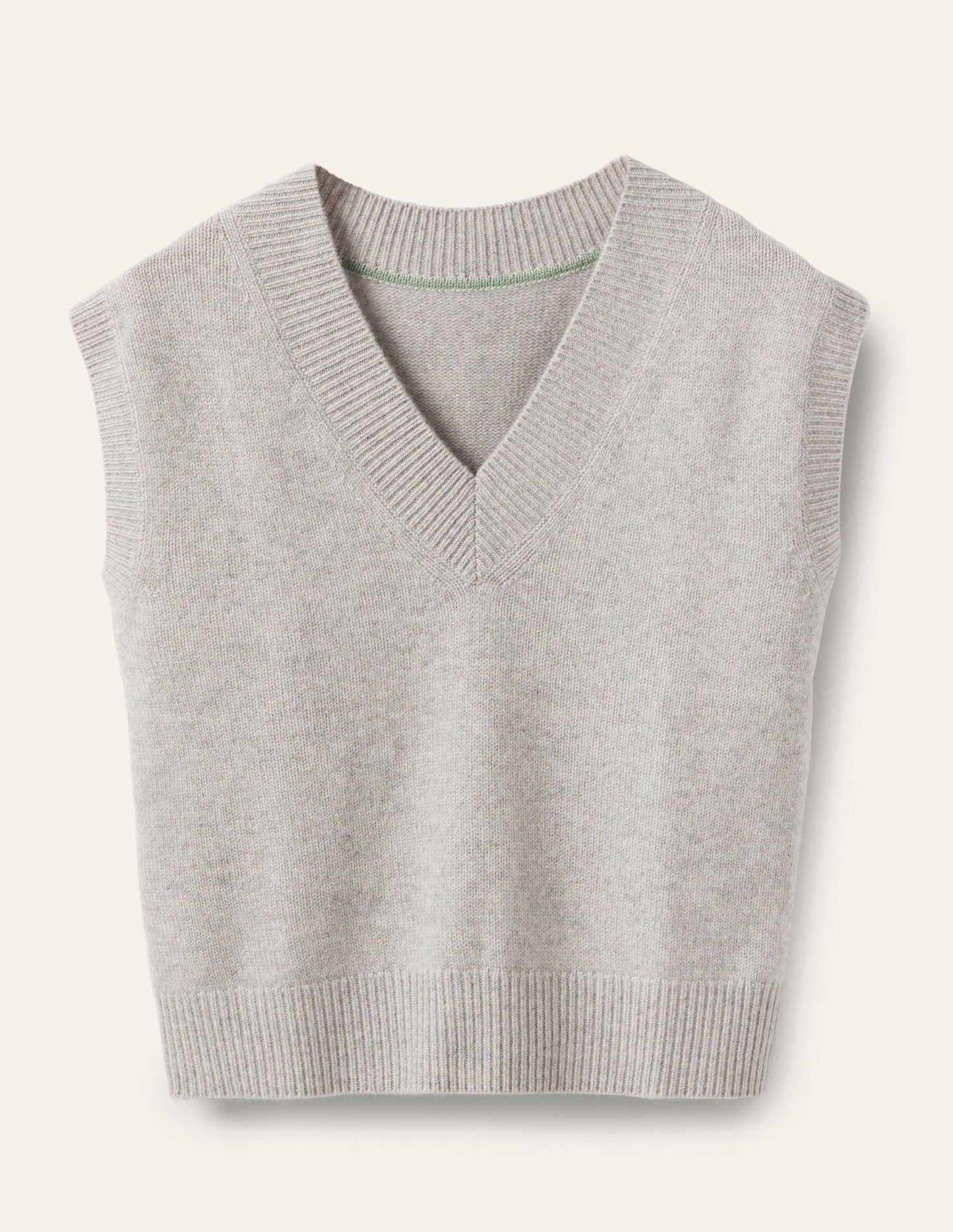 Cashmere Relaxed Tank Top-Grey Melange