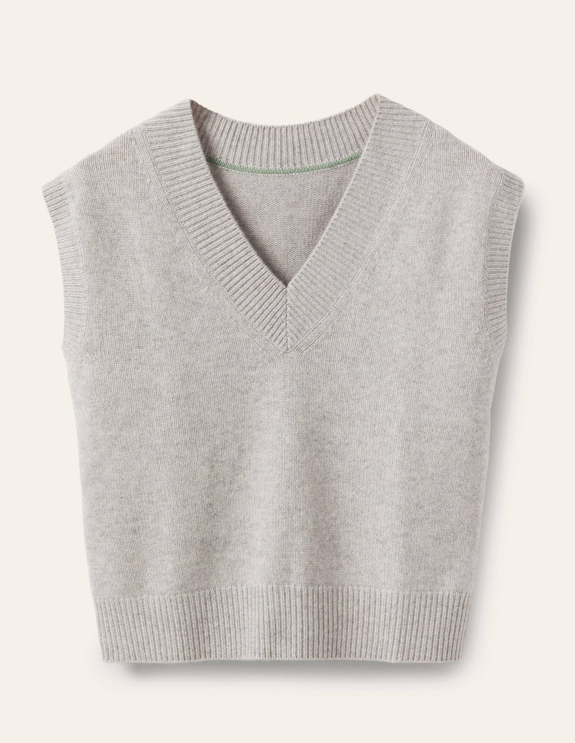 Cashmere Relaxed Tank Top-Grey Melange-5