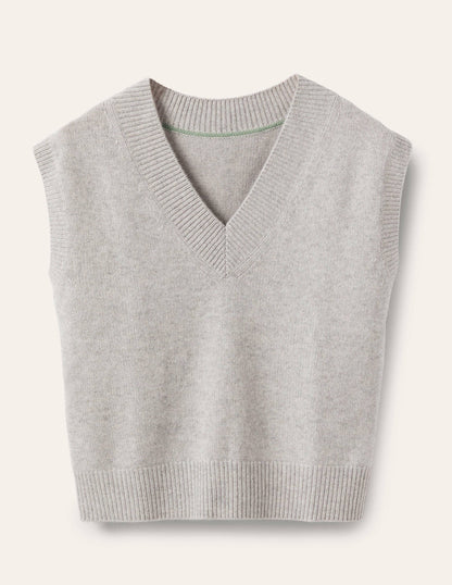 Cashmere Relaxed Tank Top-Grey Melange-5