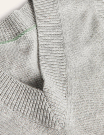 Cashmere Relaxed Tank Top-Grey Melange-6