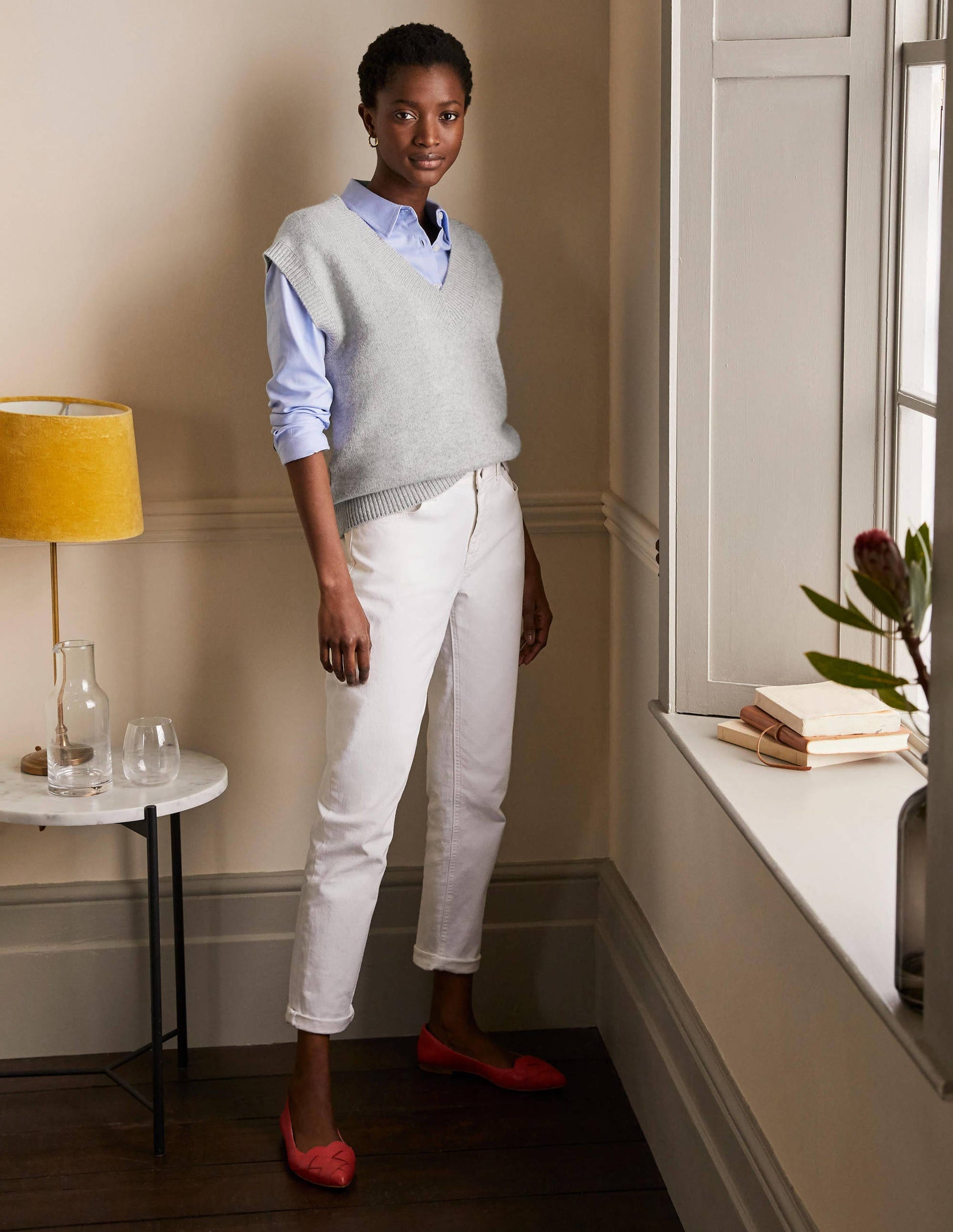 Cashmere Relaxed Tank Top-Grey Melange-1