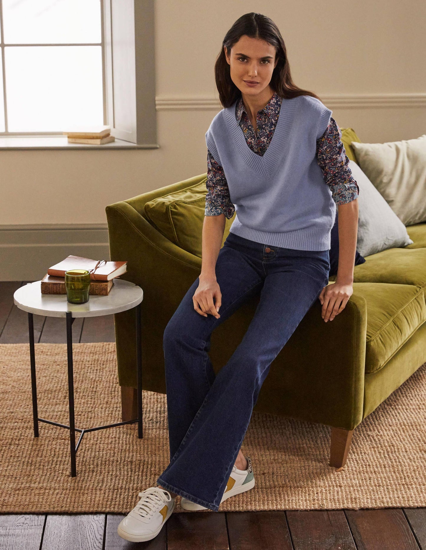 Cashmere Relaxed Tank Top-Lapis Light Blue