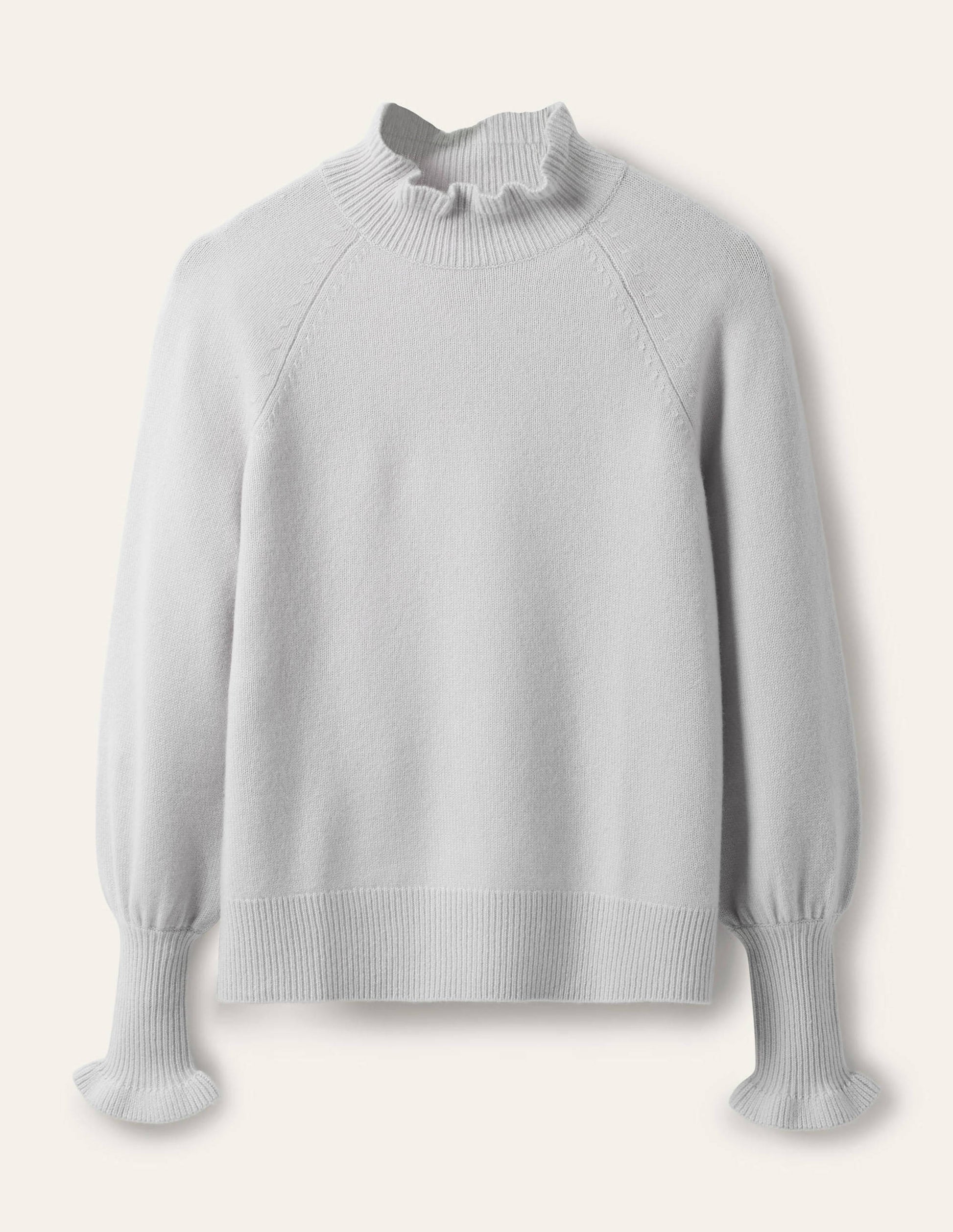 Cashmere Frill Neck Jumper-Skylight Blue-5