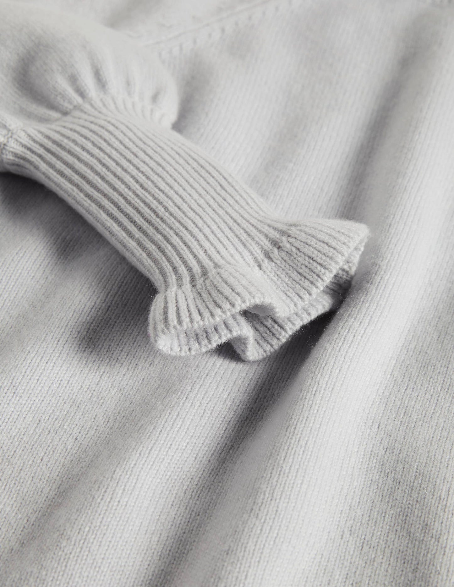 Cashmere Frill Neck Jumper-Skylight Blue