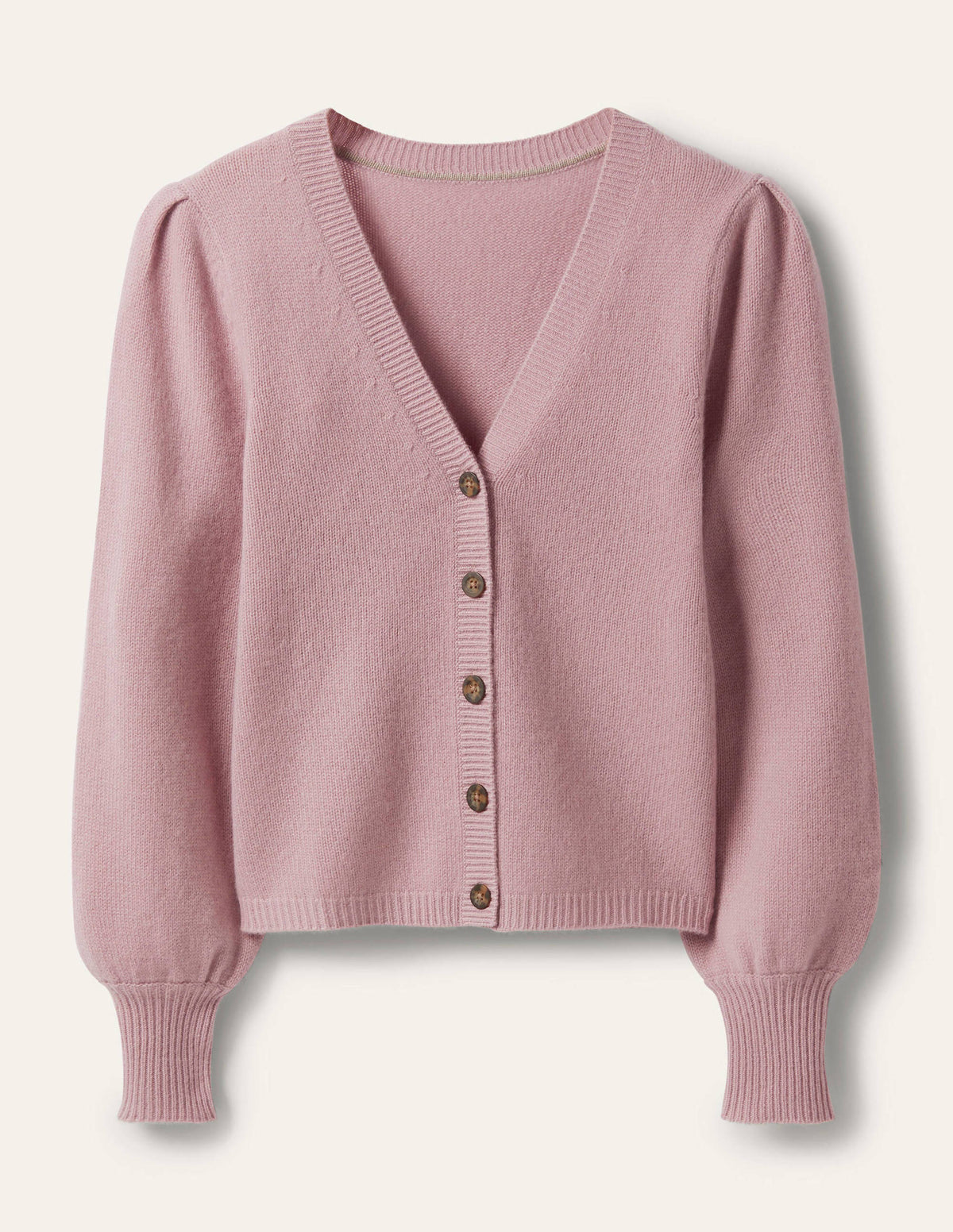 Cashmere Pleat Detail Cardigan-Violet Purple - Image 5