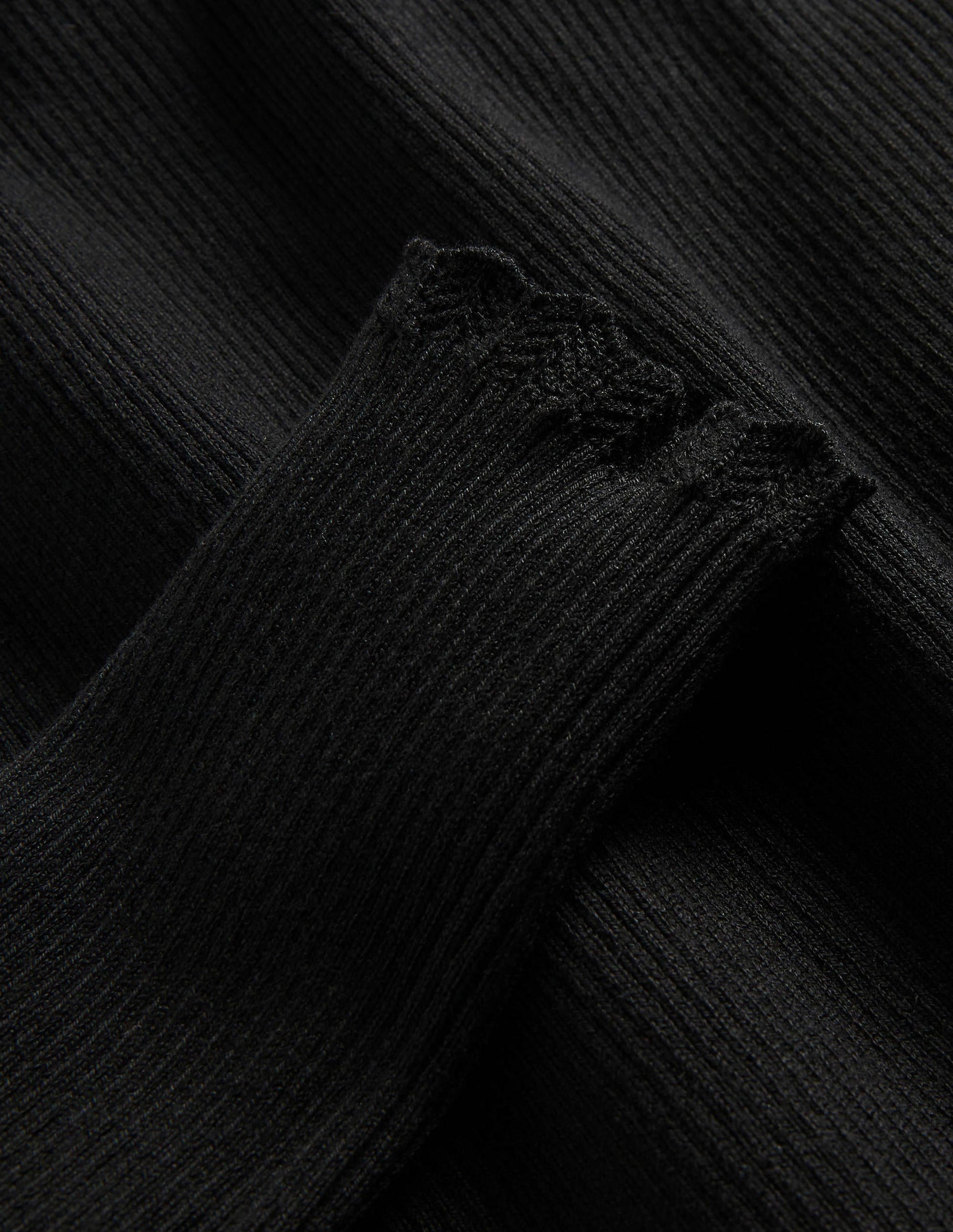 Scallop High Neck Jumper-Black-6
