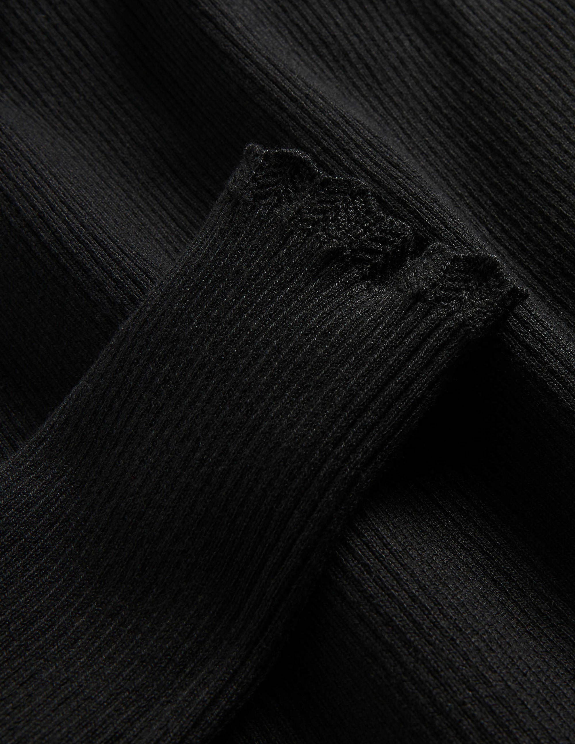 Scallop High Neck Jumper-Black - Image 6