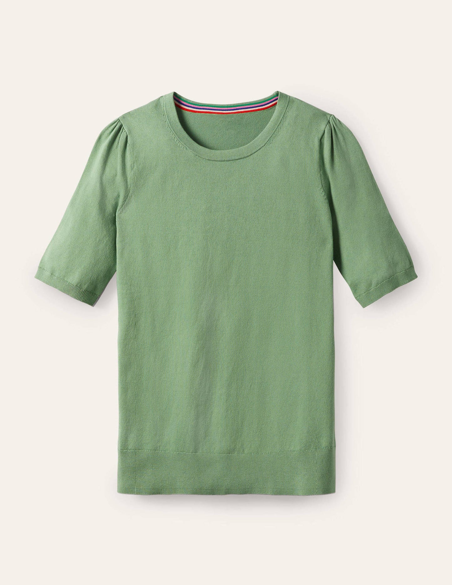 Cotton Crew Knitted Top-Duck Egg