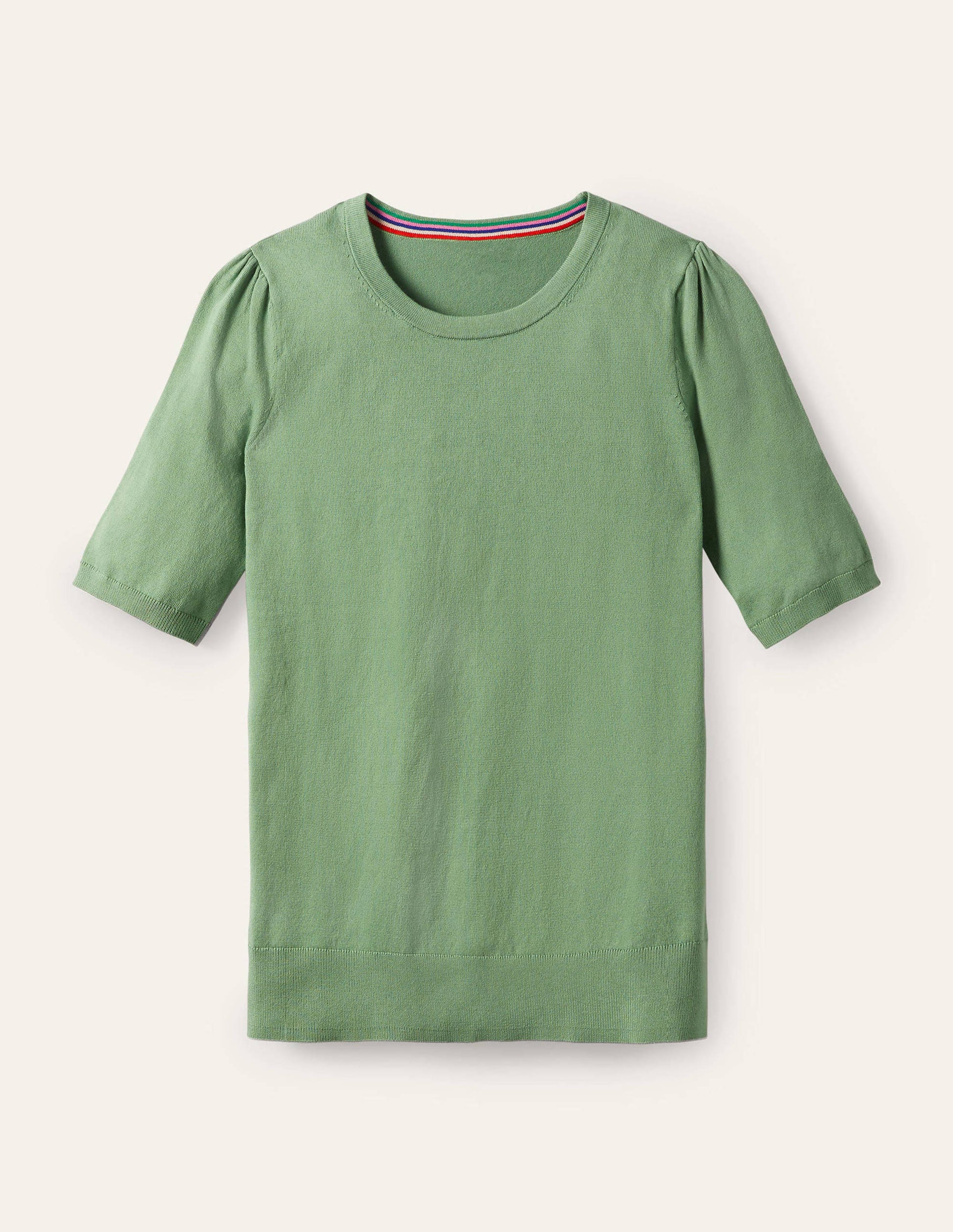 Cotton Crew Knitted Top-Duck Egg-5