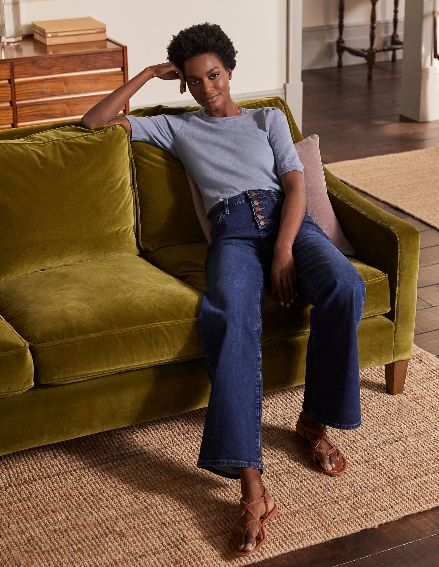 Cotton Crew Knitted Top-River