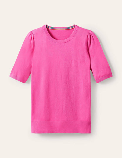 Cotton Crew Knitted Top-Candy Pink-5