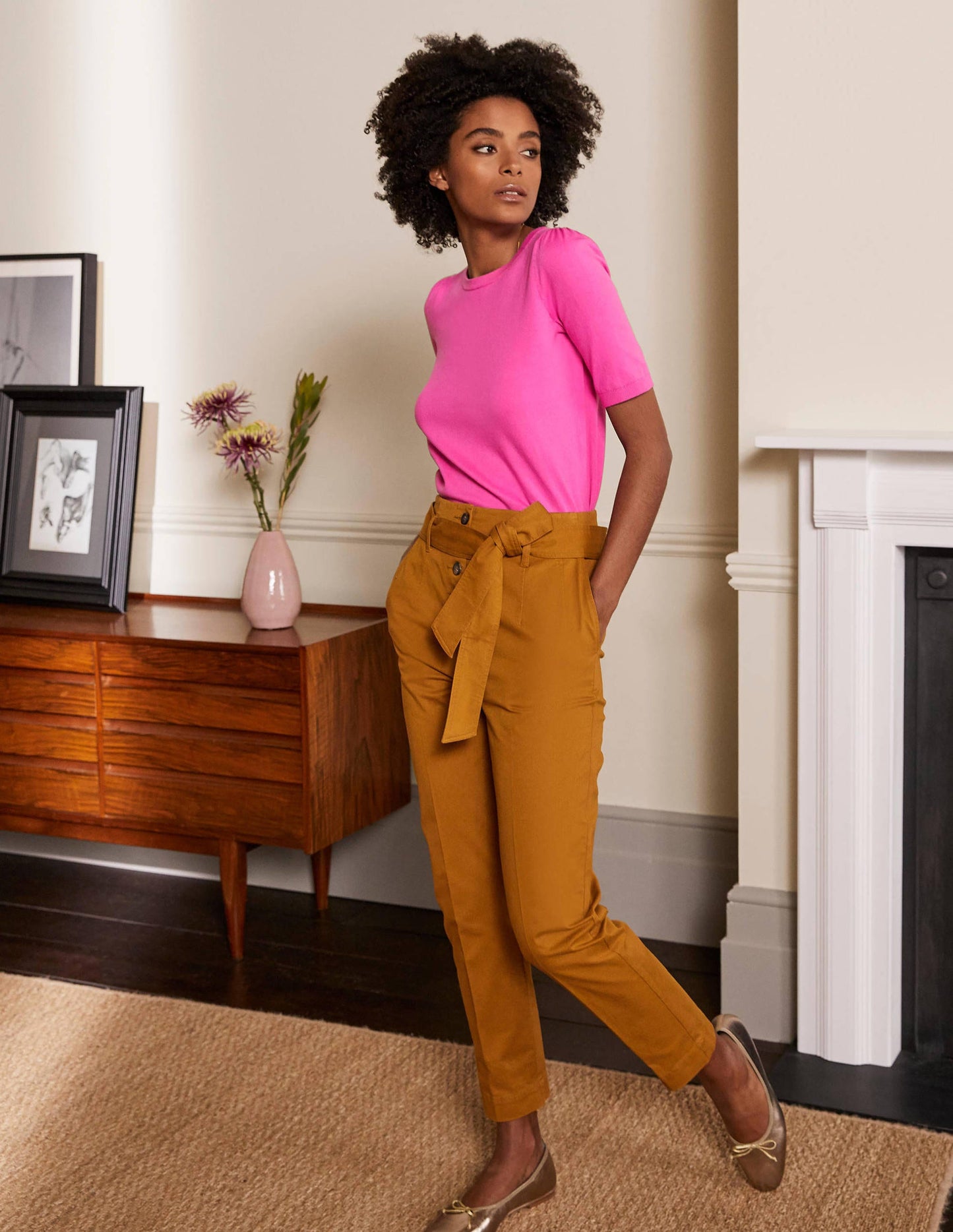 Cotton Crew Knitted Top-Candy Pink