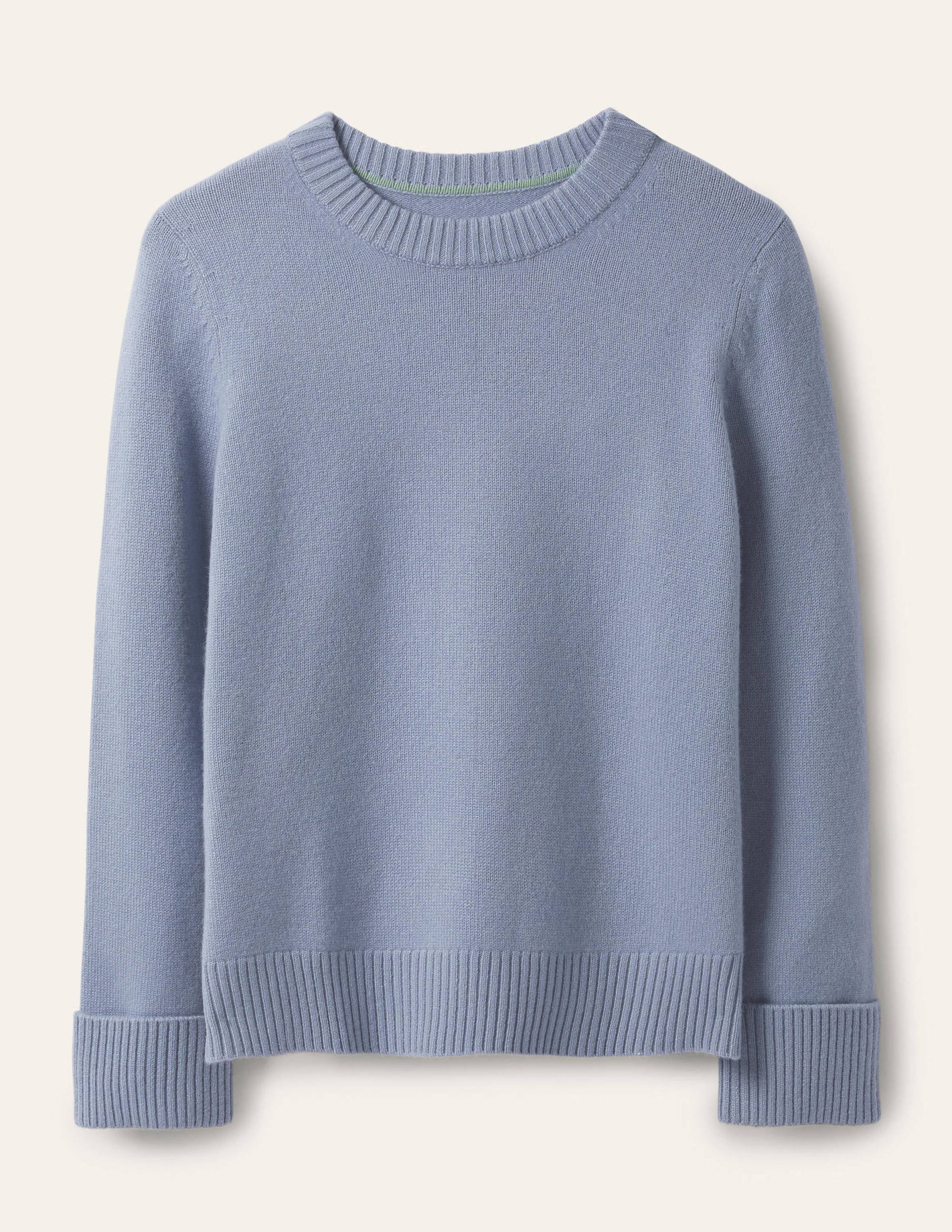 Cashmere Cuff Detail Jumper-Lapis Light Blue-5