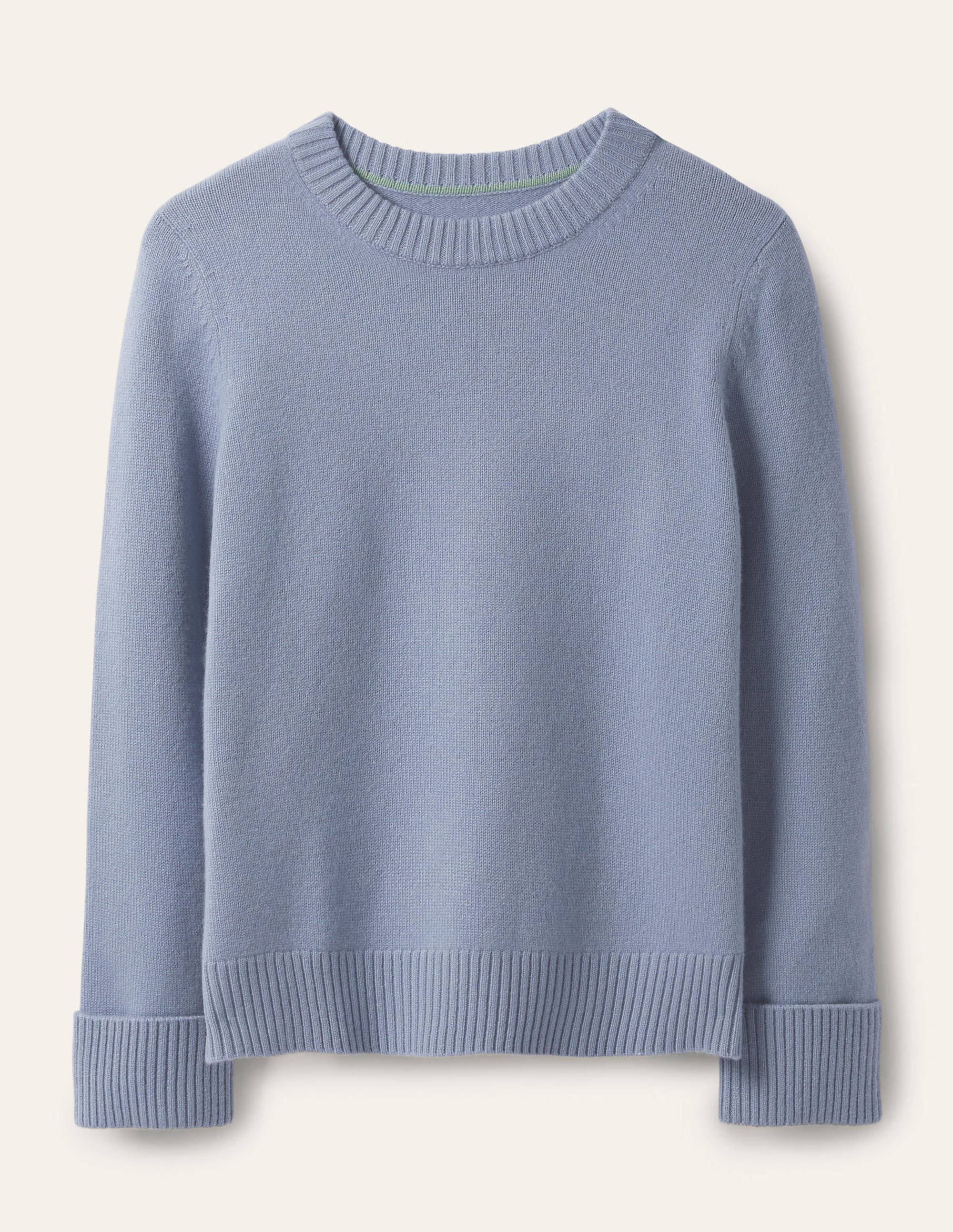 Cashmere Cuff Detail Jumper-Lapis Light Blue - Image 5