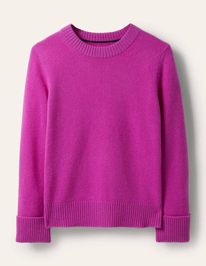 Cashmere Cuff Detail Jumper-Regal Purple-4